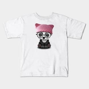 Cute Baby Panda Wearing Pussy Hat Kids T-Shirt